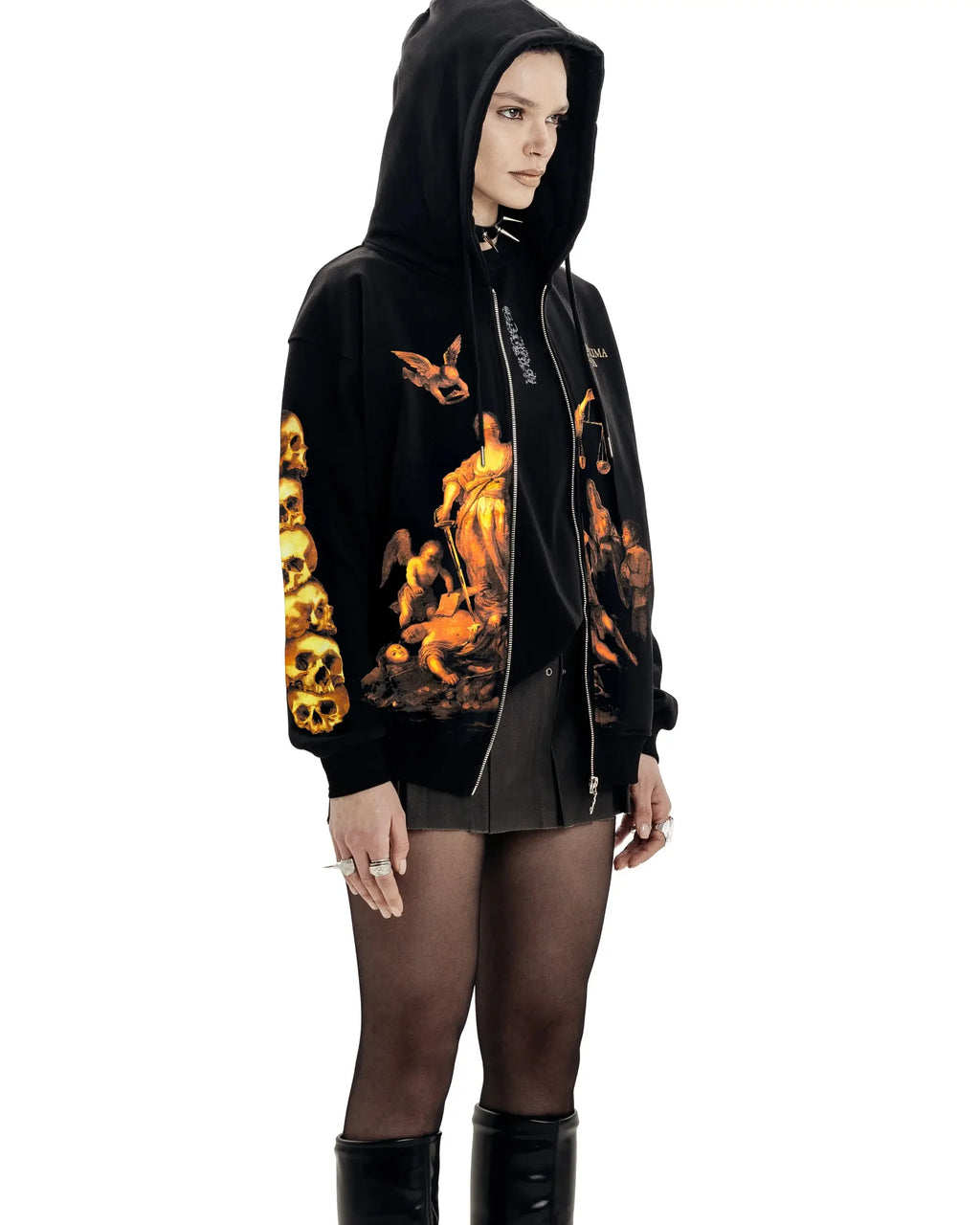 Y2K Retro Hoodie Men Printed justice Print Pullover Sweatshirt Harajuku Hip Hop Streetwear Oversized Jacket Unisex Zipper Hoodie