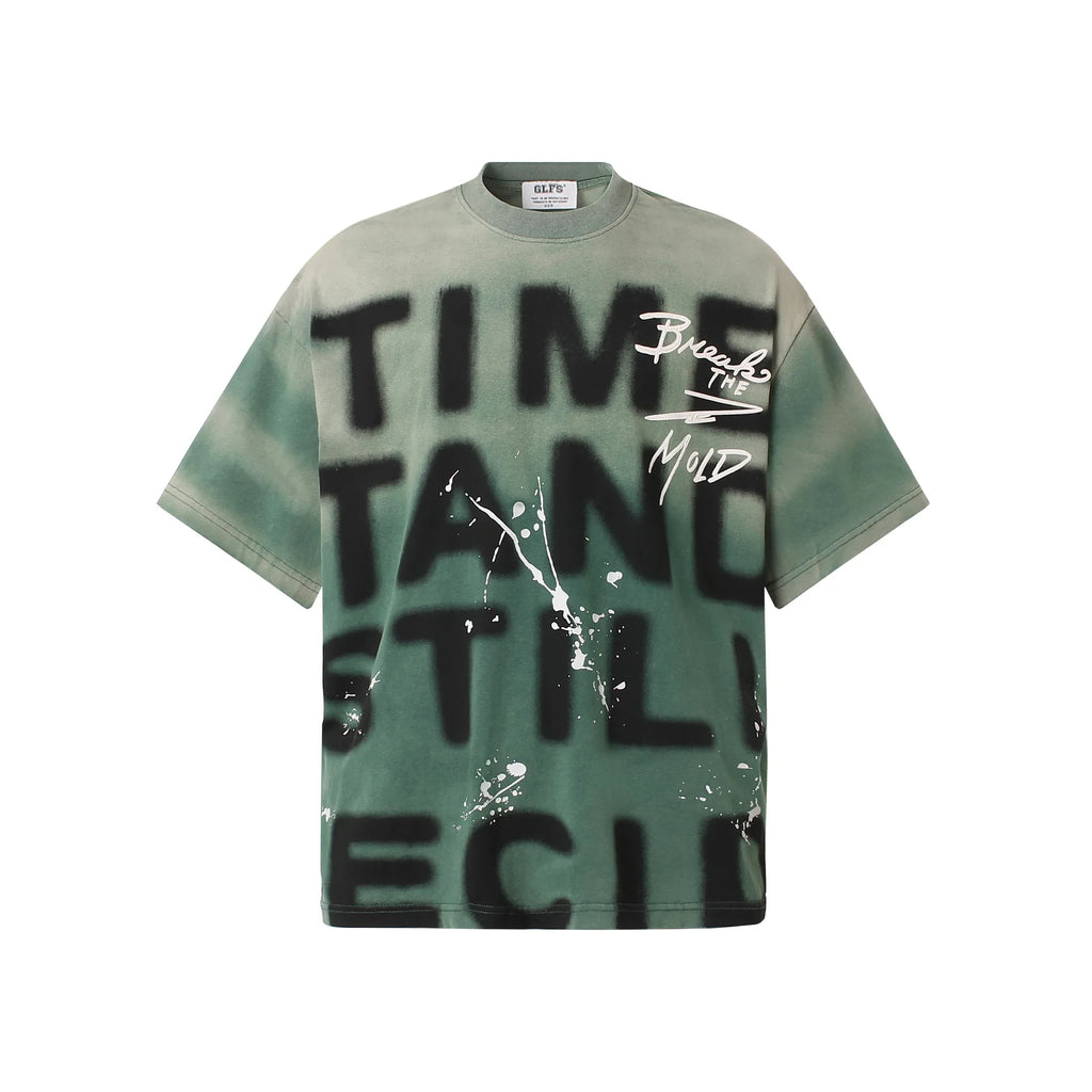 Hip Hop T-Shirt Men Streetwear 2025 Letter Graffiti Tie Dye T Shirt Harajuku Cotton Unisex Tops Tees Y2K Clothing