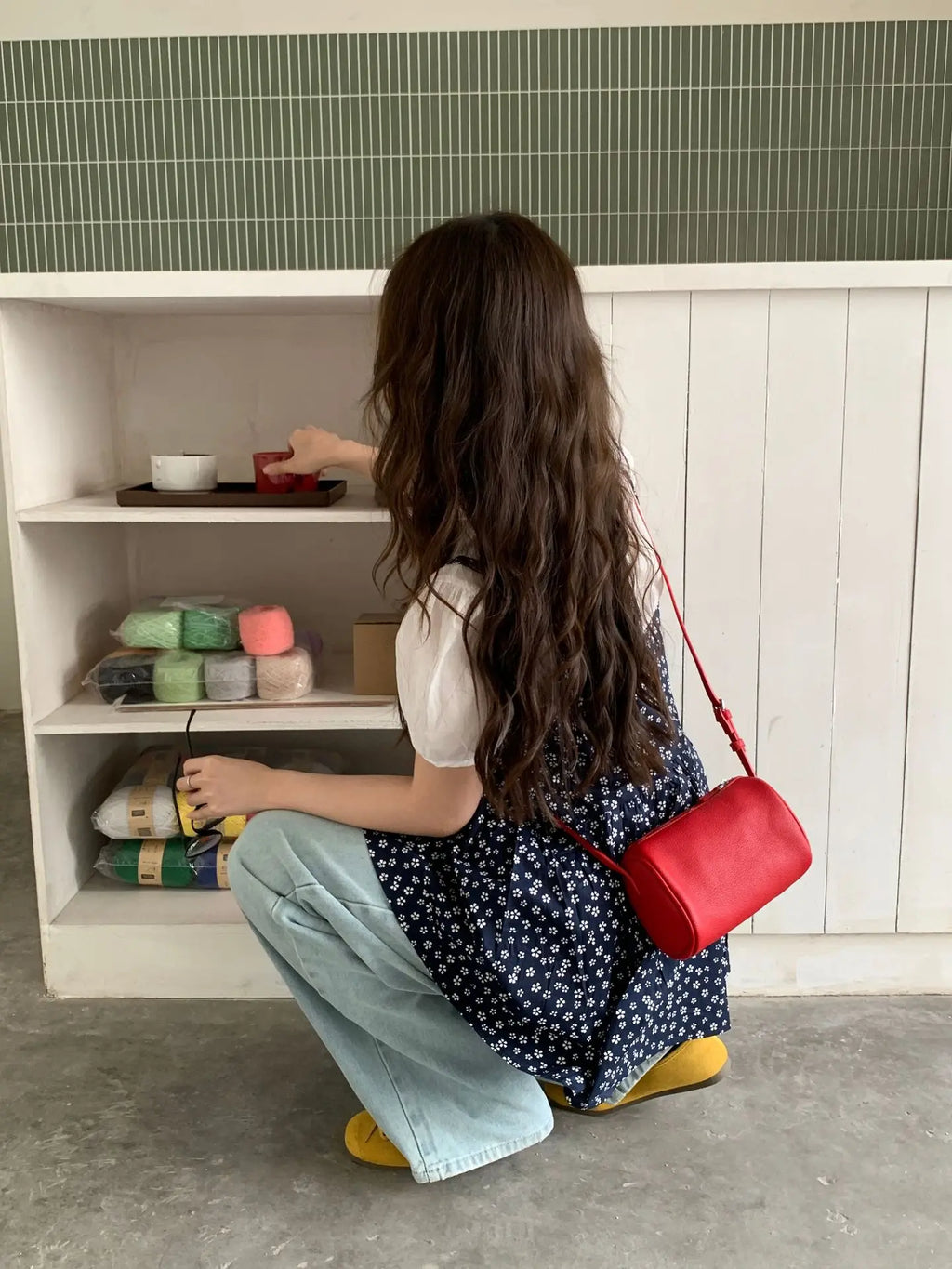 2026 New Women Lychee Pattern Small Pillow Bag Summer Fashion Boston Handbag Single Shoulder Crossbody Bag Small Bag Red Yellow