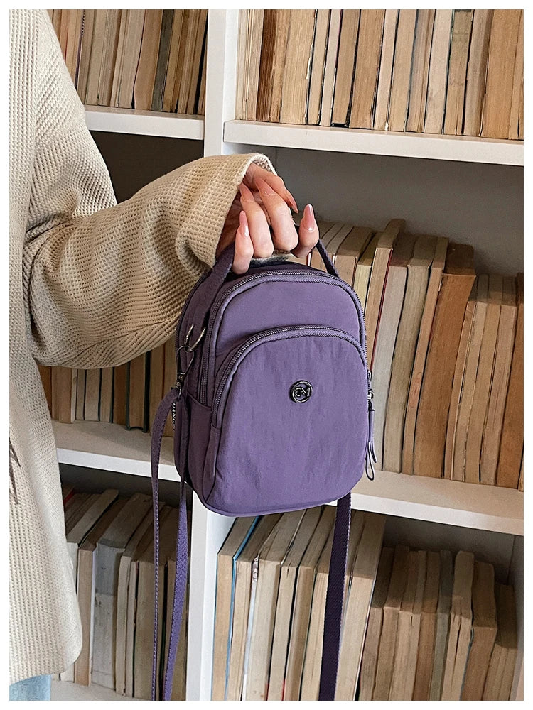 Casual Oxford Fabric Mobile Phone Bag Women's Crossbody Bag Lightweight Trendy Single Shoulder Canvas Bag for Walking