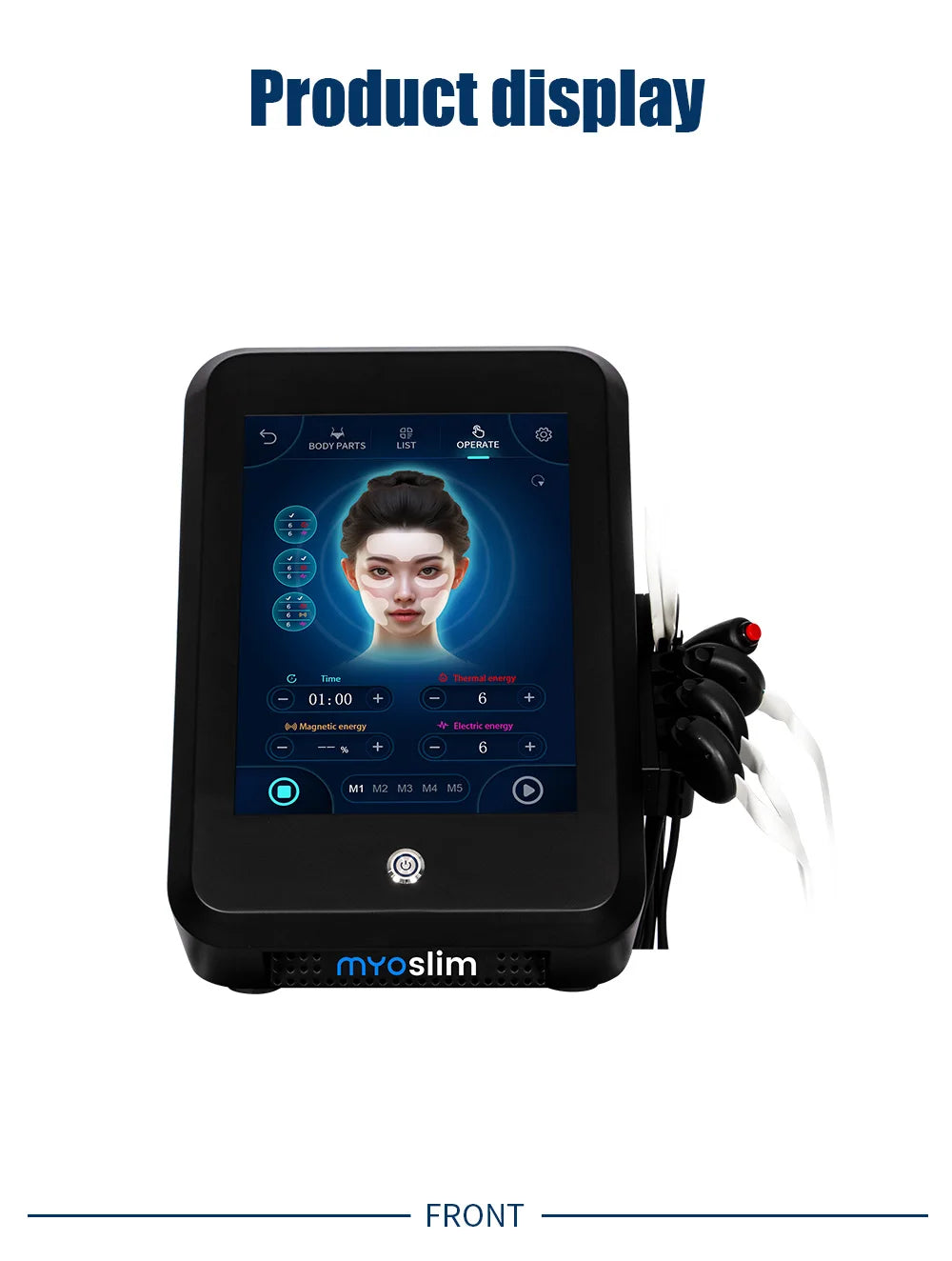 myoslim facial shaping machine, specializing in removing wrinkles, face-lifting, skin cooling and collagen activity,