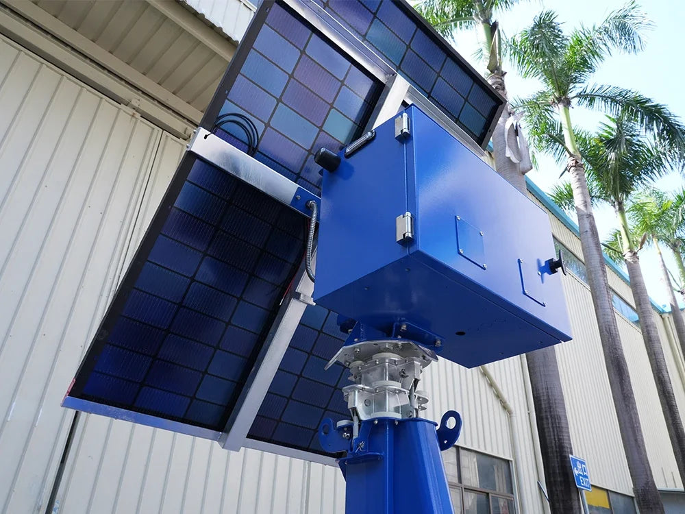 Factory Outdoor Solar Mobile CCTV Tower with Mono-Crystalline Solar Panel Waterproof Parking Security Surveillance