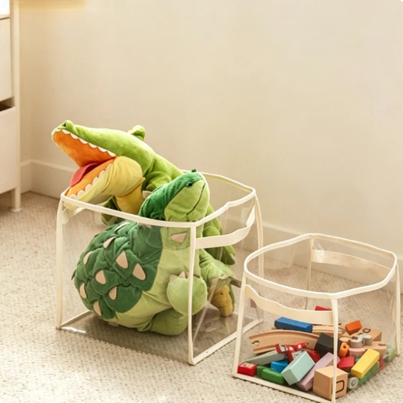 Children's Toys Storage Basket Transparent Storage Box Sub Block Plush Toys Large-capacity Household Multifunctional