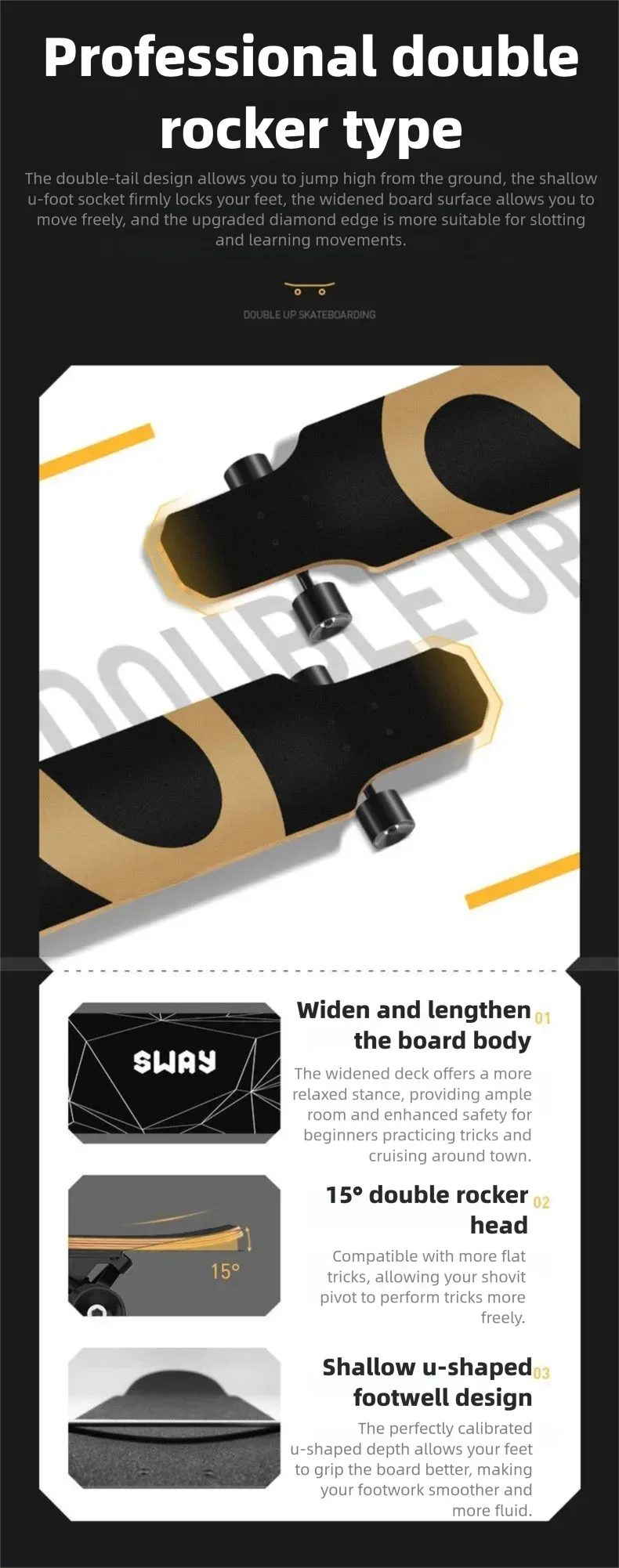Longboard Skateboard for Beginners Cruiser Dancing Board with 9-Ply Maple Deck PU Wheels for Boys Girls Teens Street Commuting