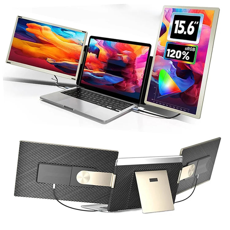 2025 OEM Portable DIY Laptop Monitor 15.6 Inch 1080P 360° Rotation Plug Play Detachable Triple Monitor Extender
