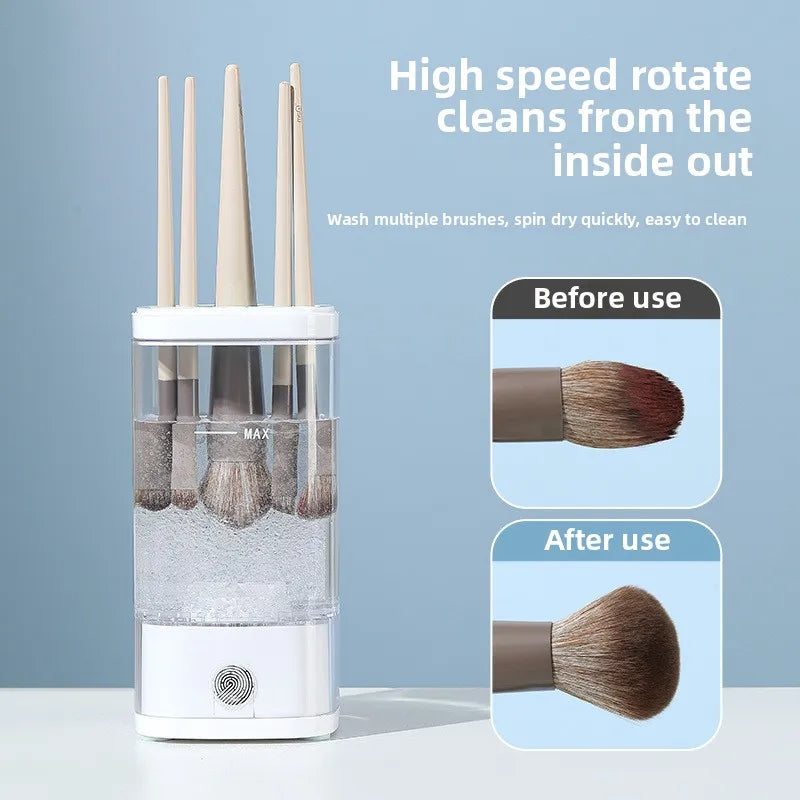Automatic Makeup Brush Cleaning Machine Electric Cosmetic Tool with Storage Case for Powder Puff Sponge Lazy Beauty Essential