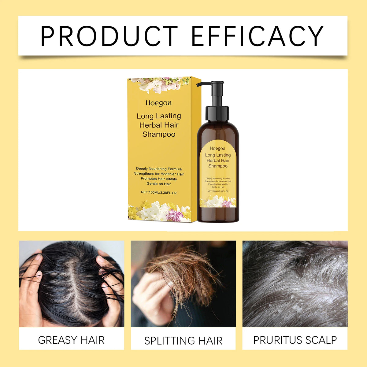 Jasmine Hair Nourishing Shampoo Repair Damaged Improve Thicken Scalp Irritating Treatment Control Dandruff Hair Growth Shampoo