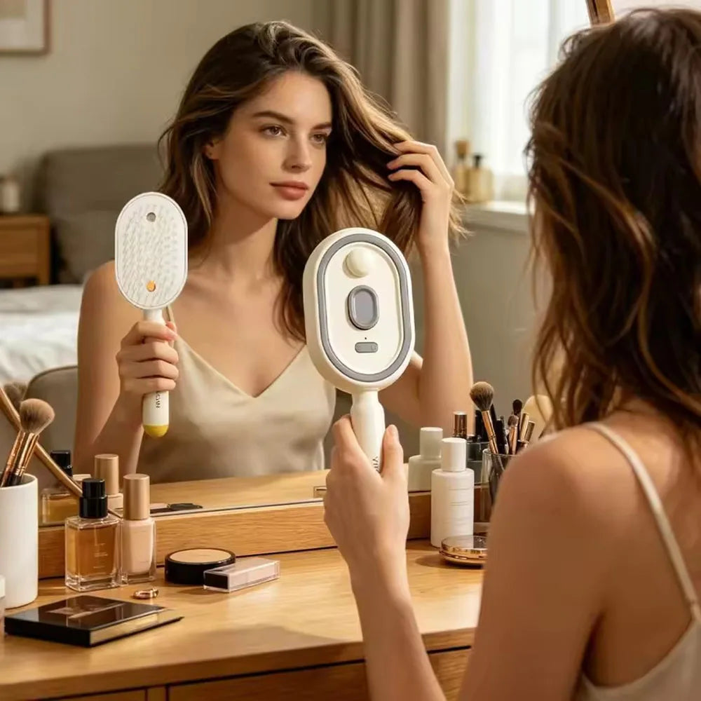 Electric Steam Brush with Water Spray Wet Electrics Hairbrush USB-C Charging for Detangling Smoothing Styling & Frizz Control