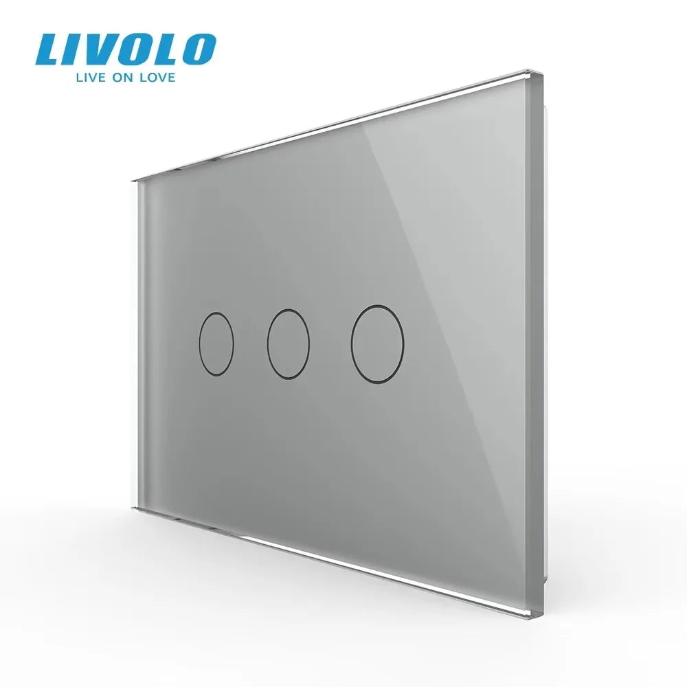 Livolo US/AU Standard Wall Touch Switch Crystal Glass Panel Touch Control Light Switch AC 110~250V/50~60Hz
