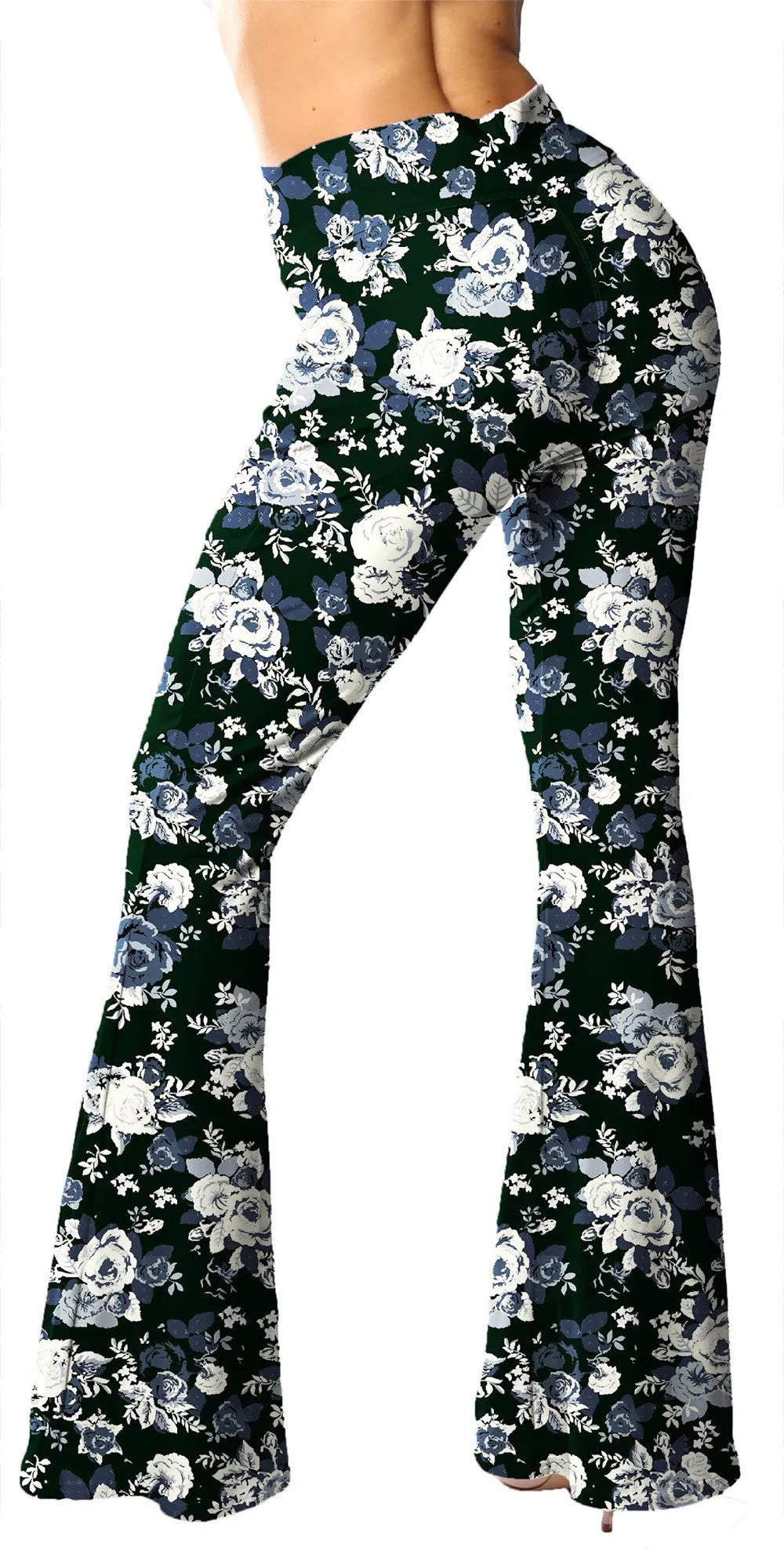 Flare Print Leggings Bell Bottom Palazzo Pants for Women Buttery Soft High Waisted High Waist Ethnic Paisley Bootcut Tall Long