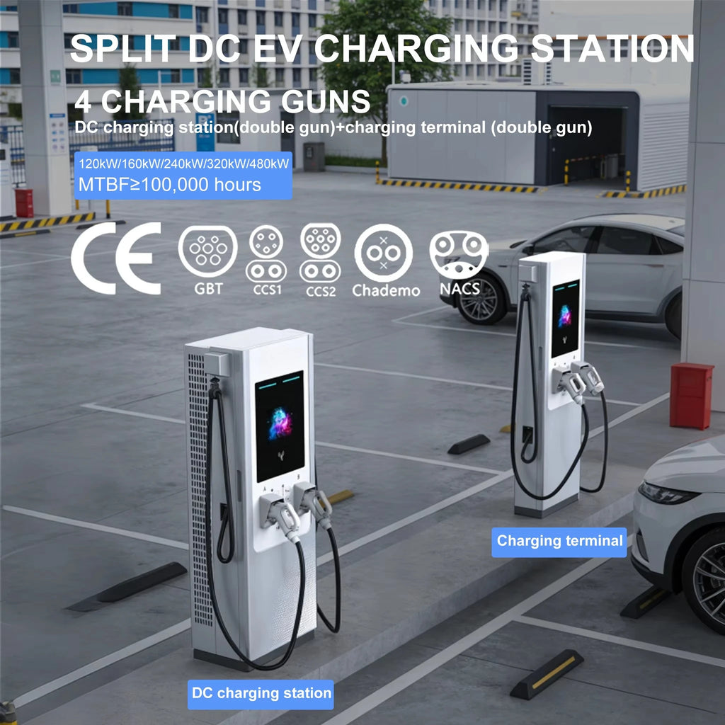 240KW Split DC Fast Charging Pile With Lcd Screen Commercial and Industrial GB/T CCS2 CHAdeMO Dc Ev Charger Station