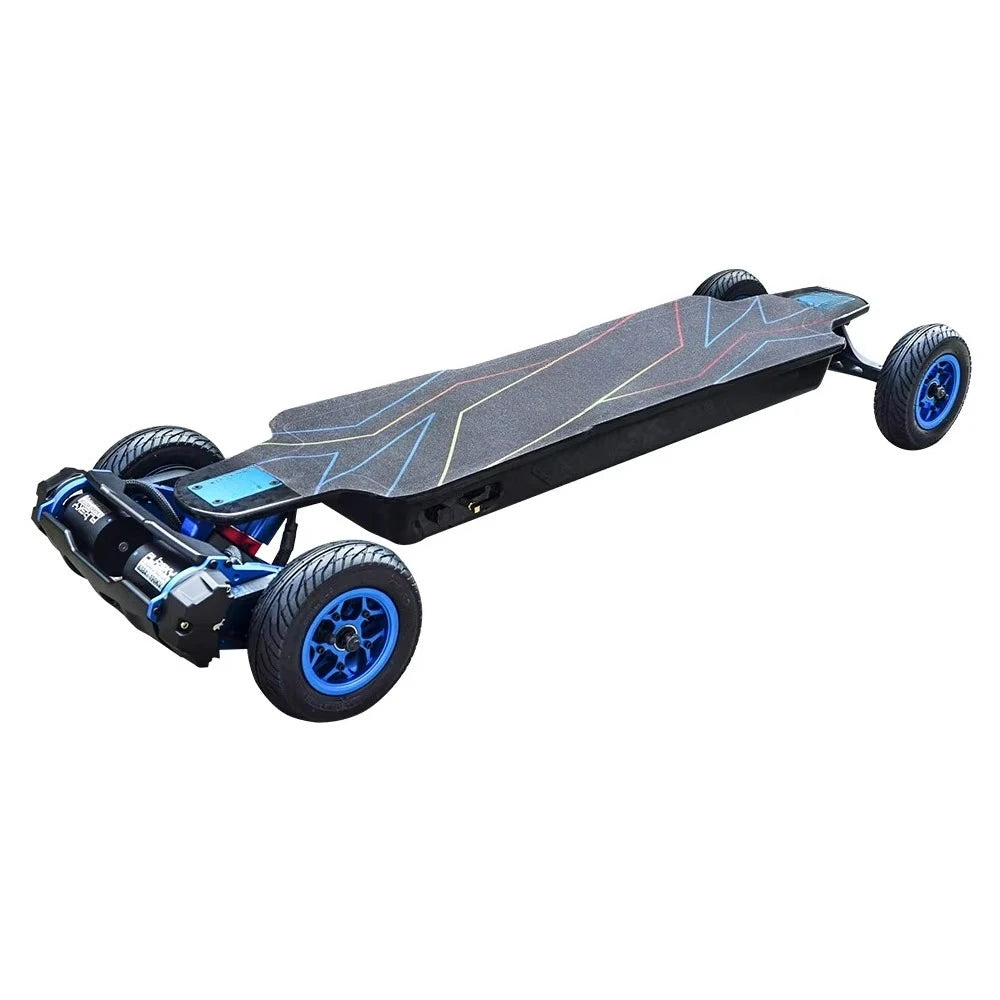 AT2WD Top Speed Durable Carbon Fiber Deck Electric Skateboard Come With Dual FSESC6.9 12S Battery