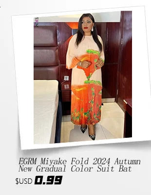 EGRM Pleated Party Dress Women's High Quality Beaded Color Block Long Sleeve Loose Fit Flared Maxi Evening Dresses 9R5303