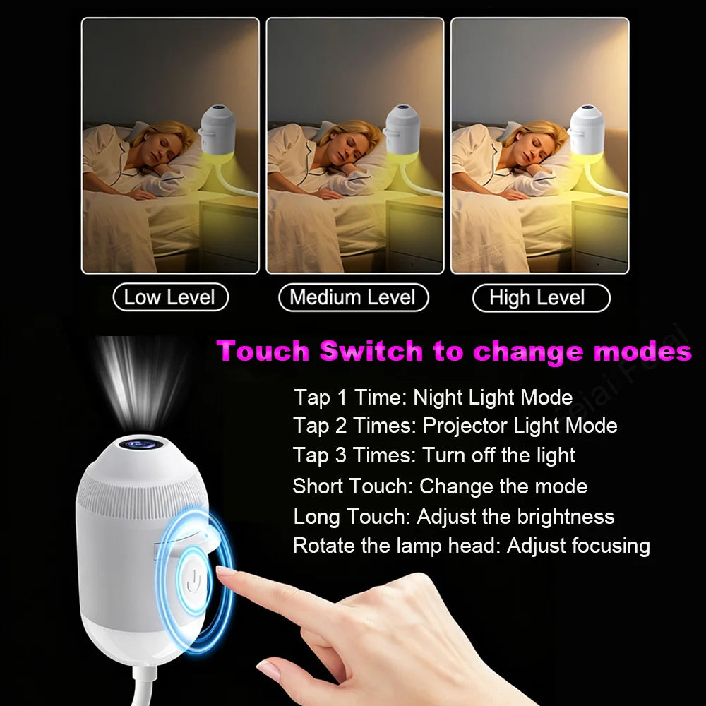USB Car Interior Roof Star Galaxy Projection Ambient Lighting 360° Adjustable Starry Sky Ambient Projector Light Touch Control