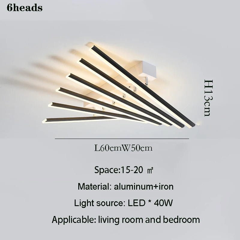 Modern LED Suitable for Living Room Pendant Lights With Remote Control Indoor Bedroom Office Lighting Long Strip Ceiling Lights