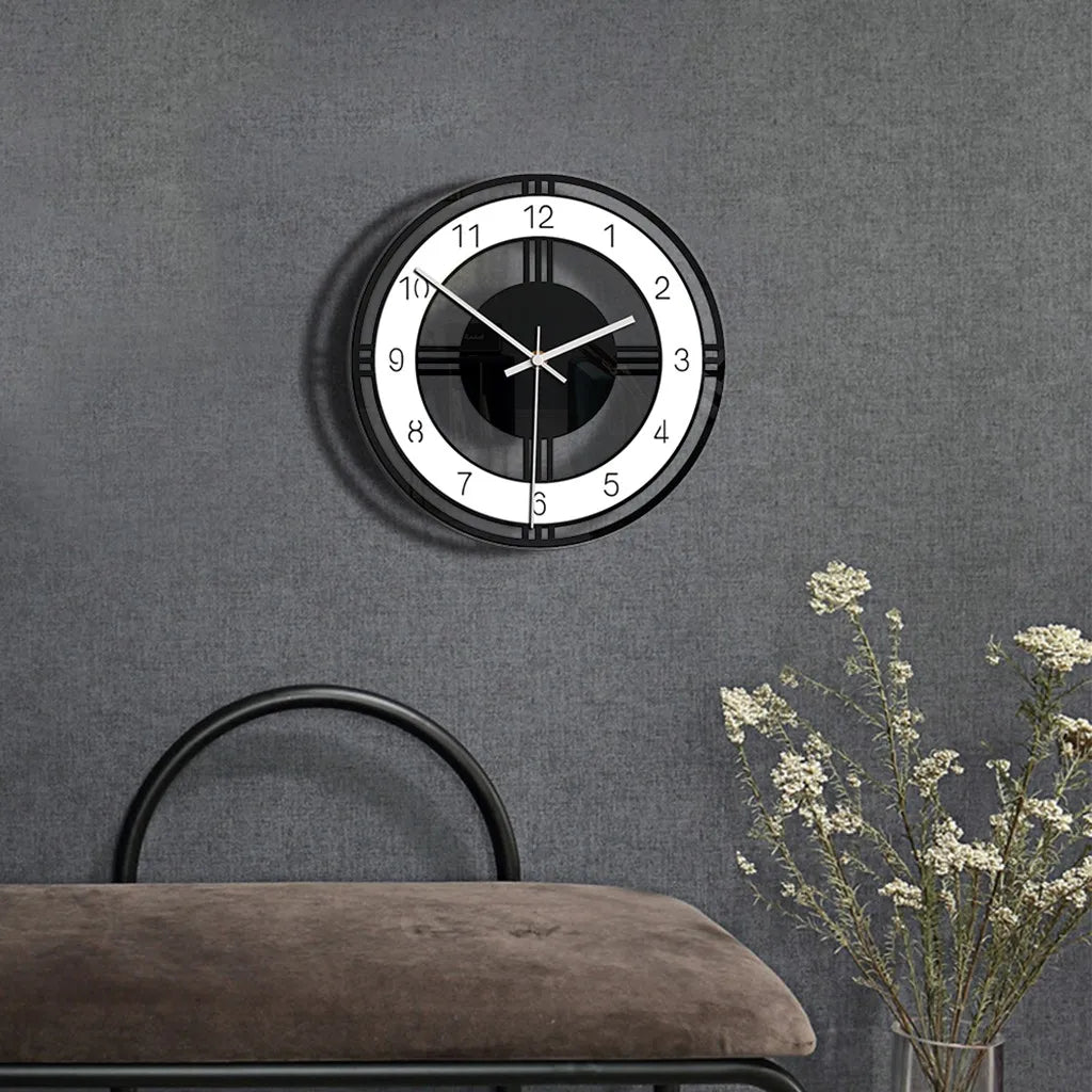 Nordic Glass Wall Clock Silent Modern Transparent Clocks Quartz Movement Wall Watches Modern Home Wall Decoration Accessories