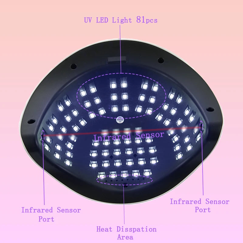 SUN X27MAX New 81LEDs UV LED Nail Lamp Powerful Nail Dryer for Gel Polish Professional Nail Art Manicure Lamp for Home and Salon