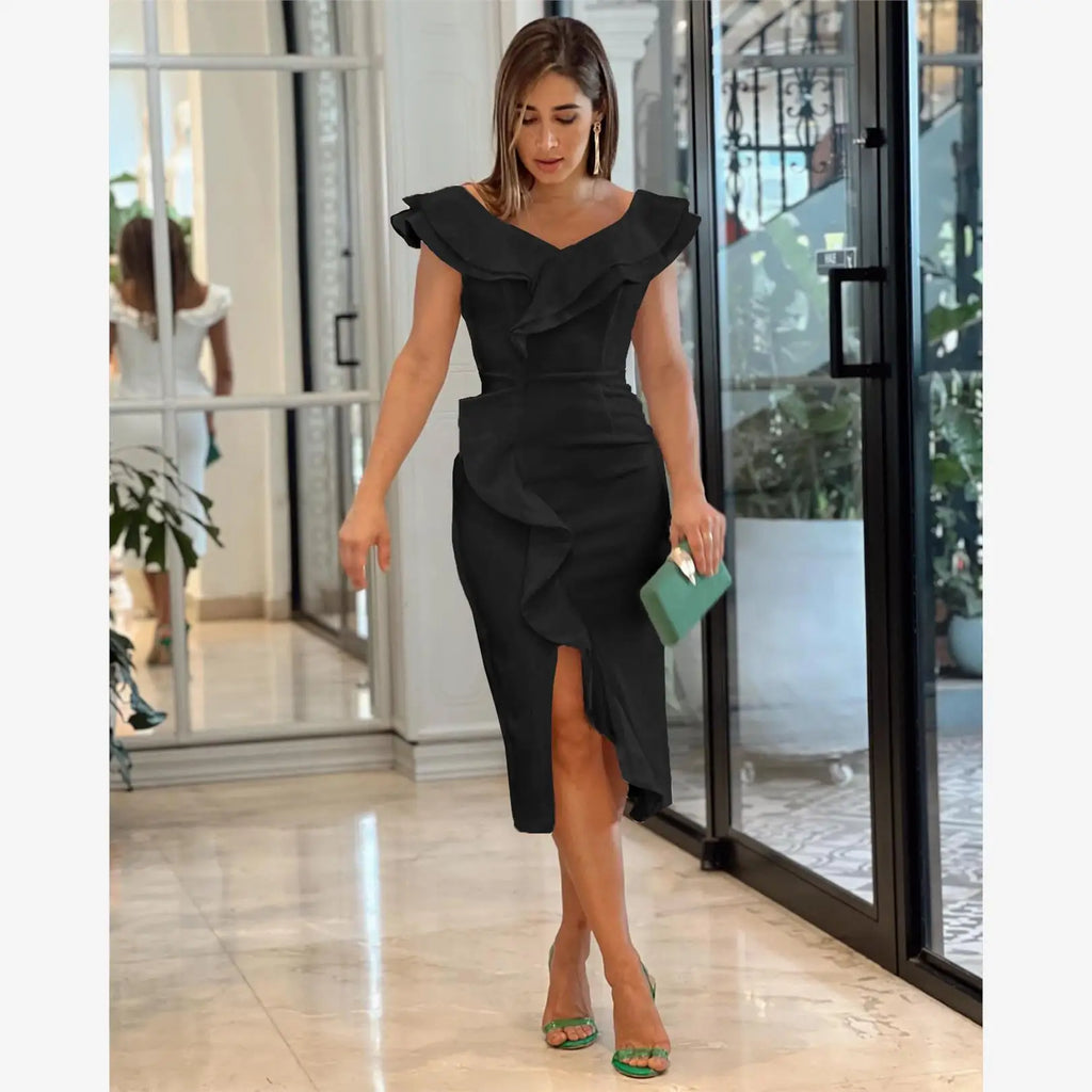 Summer Women's Pure Color Short Sleeve Long Dress Cleanfit Loose Waist Polyester Cotton Blend Regular Sleeve Basic Style