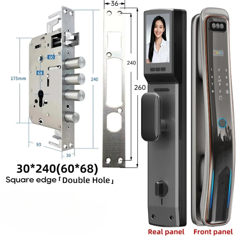 Wifi Tuya APP Password Door Lock Face Recognition Smart Lock With Camera  Digital Electronic Lock Automatic