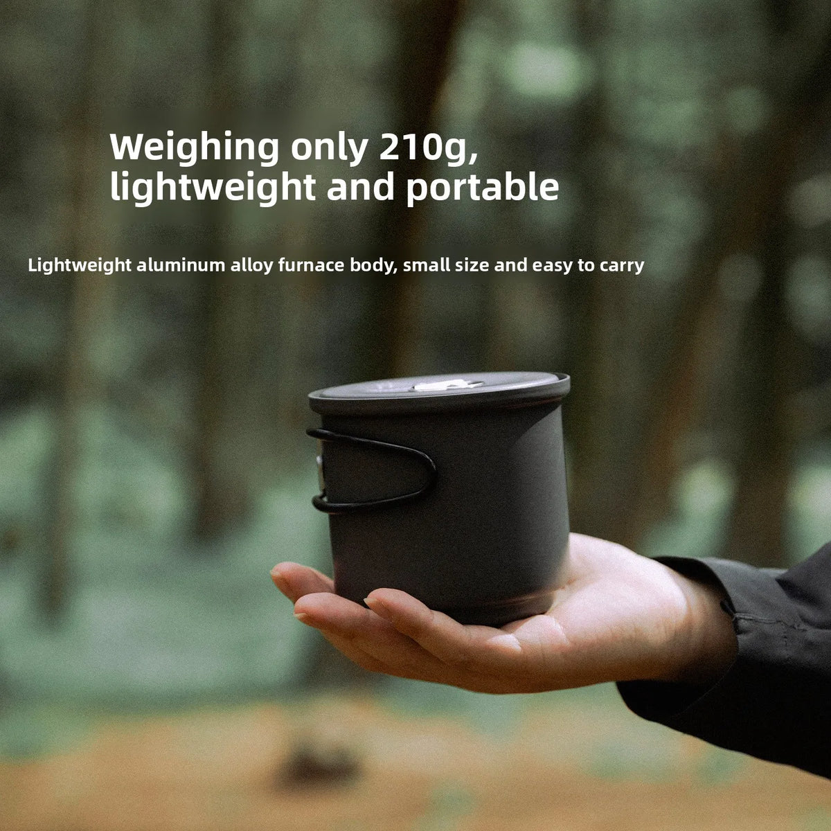 MOUNTAINHIKER Camping Cookware Set, Ultralight Portable Alcohol Stove Set with Pot, Windproof Integrated Cooking Kit for Hiking