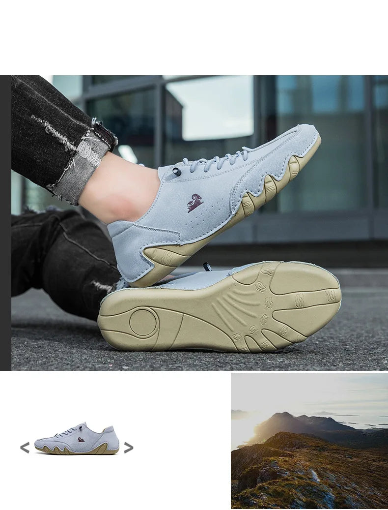 Men Leather Casual Shoes Luxury Low Top Sneakers Comfortable Mens Shoes Big Size Designer Loafers Moccasin Shoe Man 2026 New