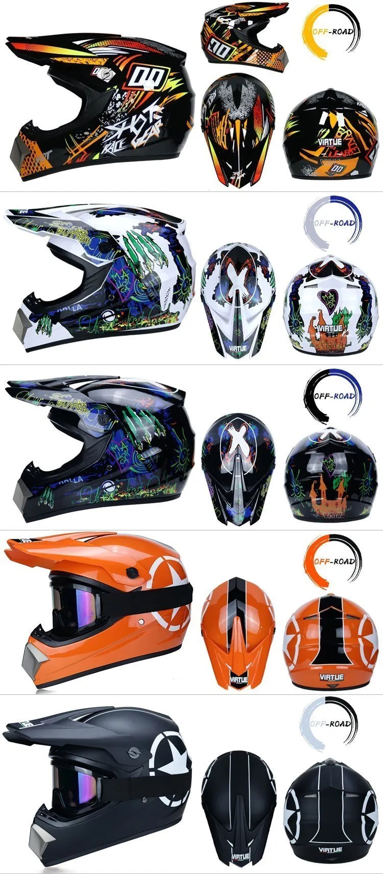 Off-road Motorcycles Adult Motocross Helmets ATV Downhill MTB DH Hood Helmets  Capacetes DOT Approved DOT