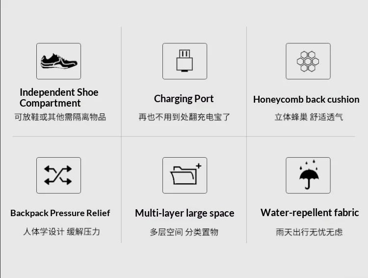 50L 80L Men's Large Travel Backpack, Separate Shoe Compartment Waterproof Business Backpack Outdoor Sports Black Storage Bag