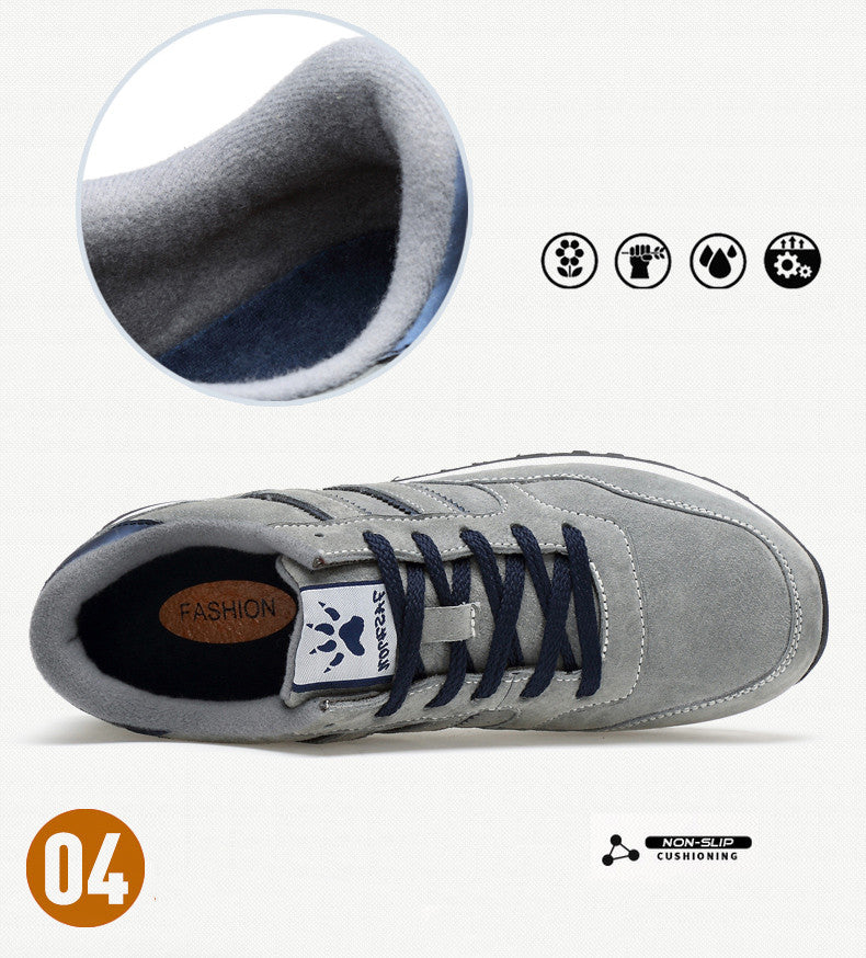 Lightweight Men Sneakers Classical  Suede Leather Men Running Shoes Outdoor Comfortable Sport Shoes Breathable Flat Casual Shoes