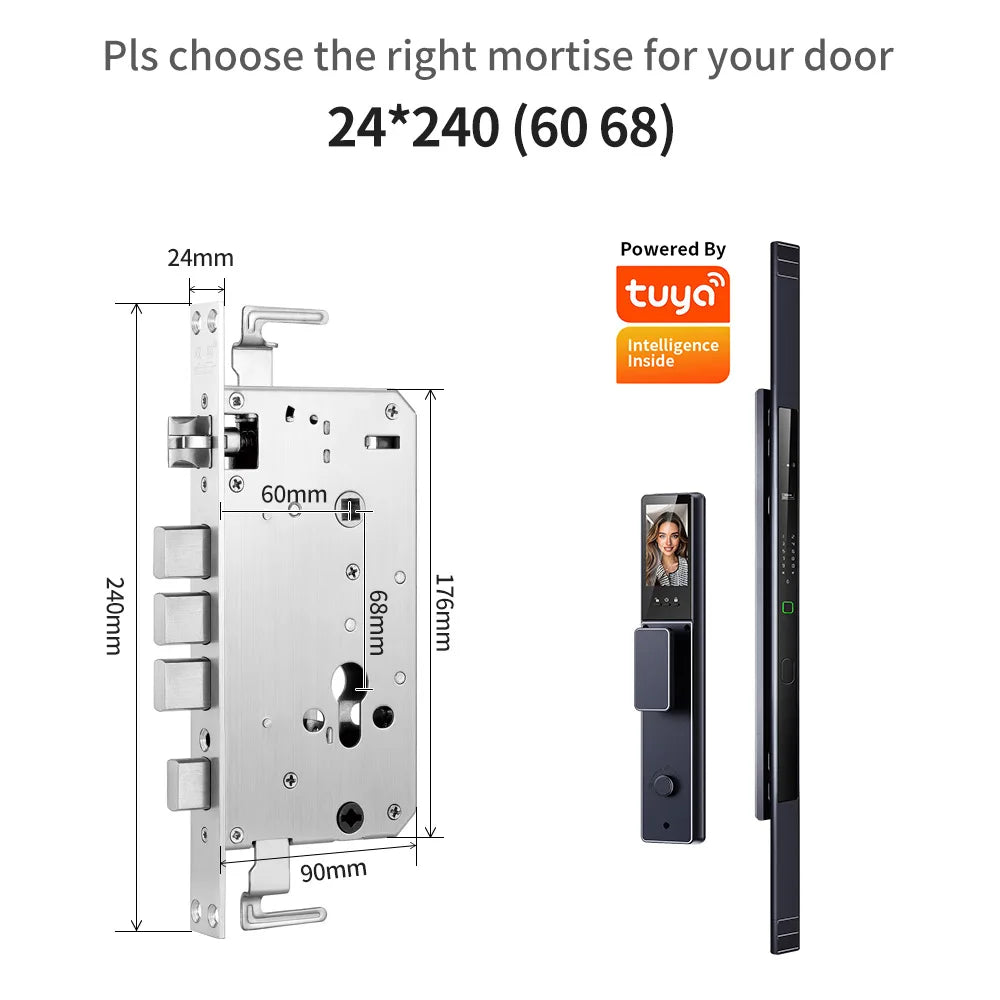 IP 67 Waterproof Smart Door Lock Palm Biometric Tuya WIFI 3D Face Recognition Cerradura Intelligent Video Rfid Digital Lock