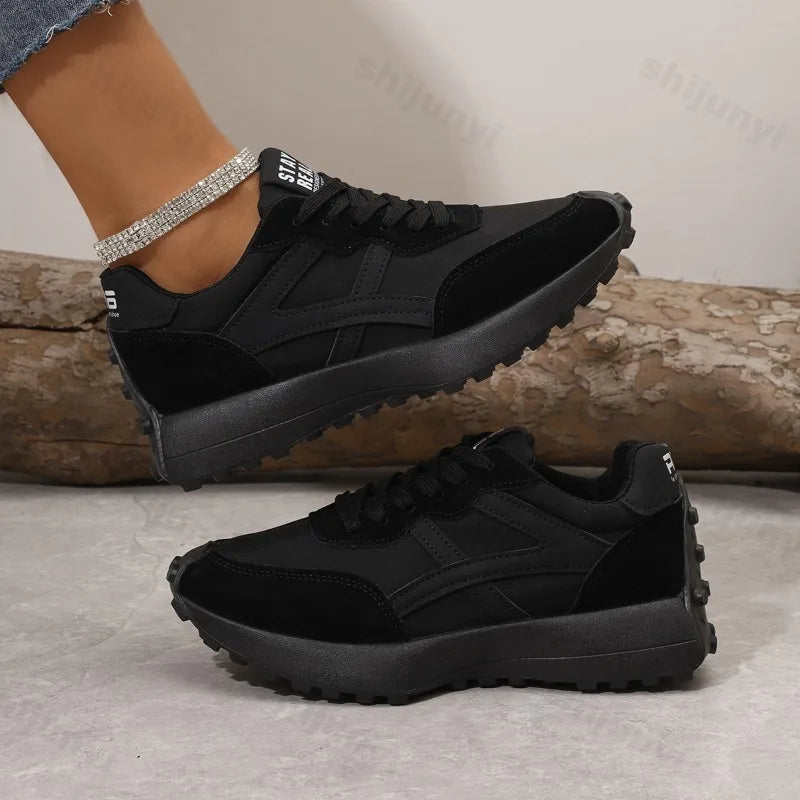 Women Causal Sneakers 2025 Autumn Platform Walking Shoes Woman Fashion Lace Up Sports Shoes Outdoor Non-slip Running Shoes