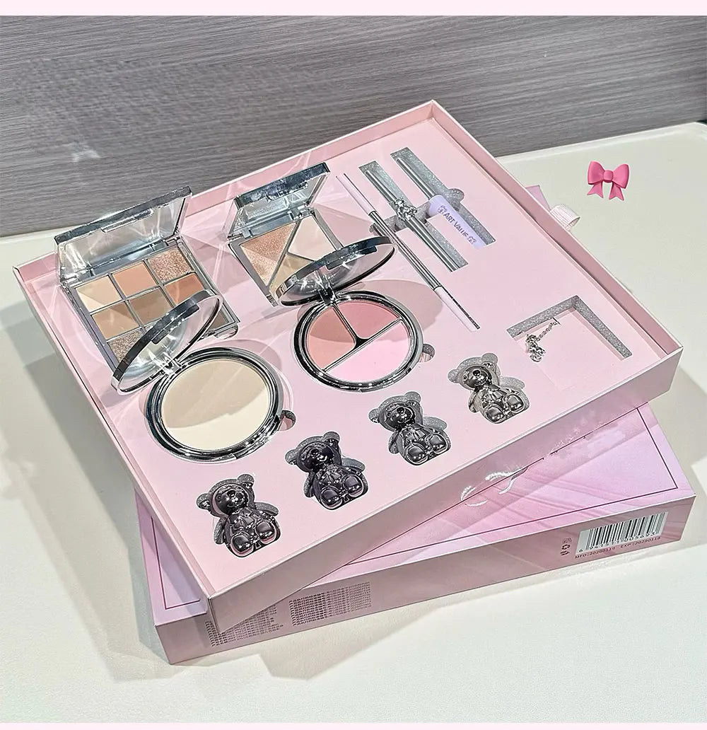 ART VALUE Face Makeup Sets Include 4Lip Mud,1Eyebrow Pen,1Mascara,1Eyebrow Tinted,1Pressed Powder,1Blusher,1Contour,1Eyeshadow