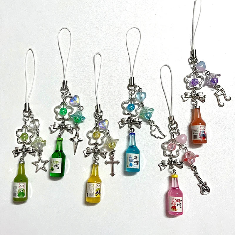 Y2K Soju Phone Charm Handmade Unique Gift for Girls 1 Piece