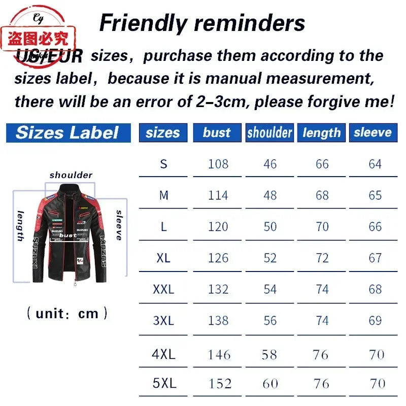 Gold Wing 1800 motorcycle LOGO washed pu leather jacket men's windproof autumn and winter spring and autumn leather jacket