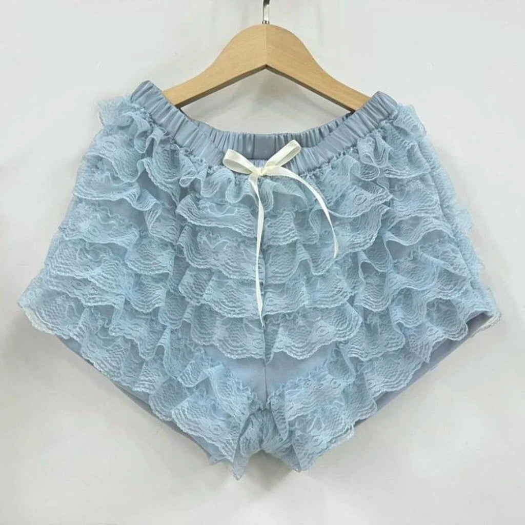 Coquette Y2K Fairy 00s Retro Kawaii Multi-layers Ruffles Bloomers Cutest Vintage Japanese Style Frill Lace Shorts Women Costume