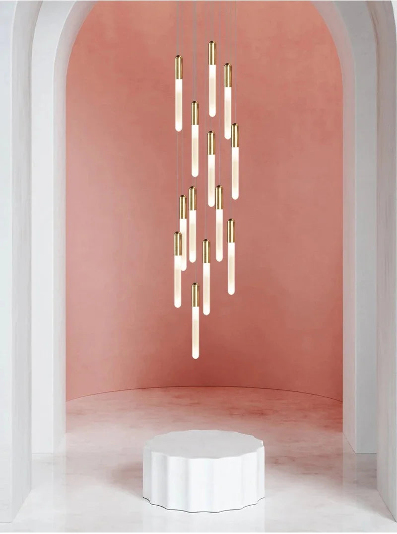 Modern Staircase Long Ceiling Chandelier LED New Lustre Living Room Lighting Kitchen Home Decoration Lamp Pendant Light