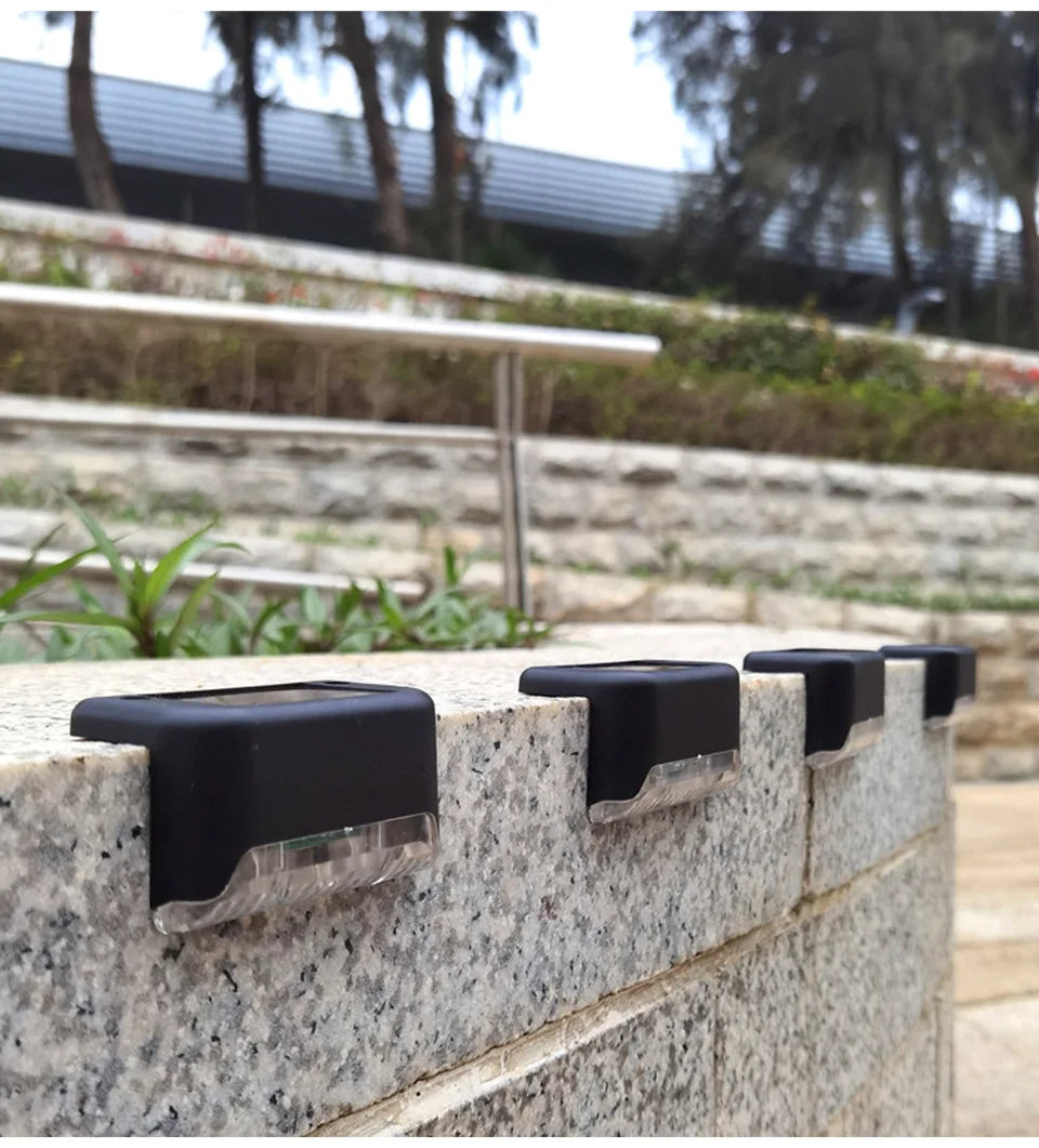 LED Solar Staircase Light Waterproof Passage Patio Courtyard Guardrail Step Lamp for Outdoor Garden Borders Terrace Fence Light
