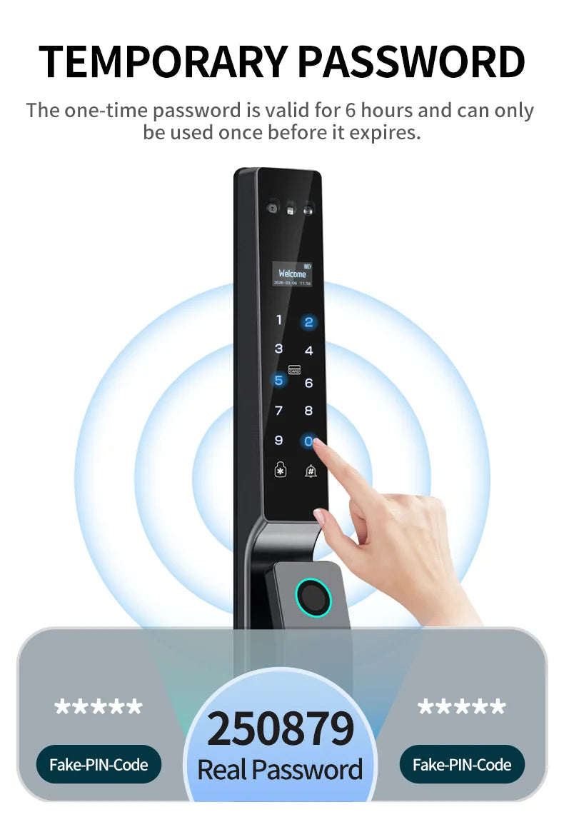 MYT Factory Waterproof Video Monitoring Intercom Face Recognition Tuya Smart Door Lock Fingerprint Locks For Villa