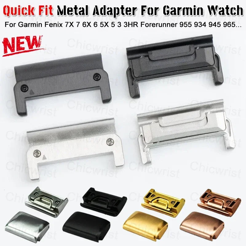 26 22 20mm Quick Fit Metal Adapter For Garmin Fenix 5s/5/5X/5XPlus/6s/6/6X Pro/7/7x/Forerunner945 Watch Easyfit Buckle Connector