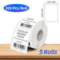 5 Rolls of Thermal Label Paper, Coreless White Self-Adhesive Waterproof Stickers, Suitable for Portable Handheld Printers - for Barcodes, Addresses, Shipping, Corporate Offices, Commercial and Home Labels 30*20mm 30*30 40*20