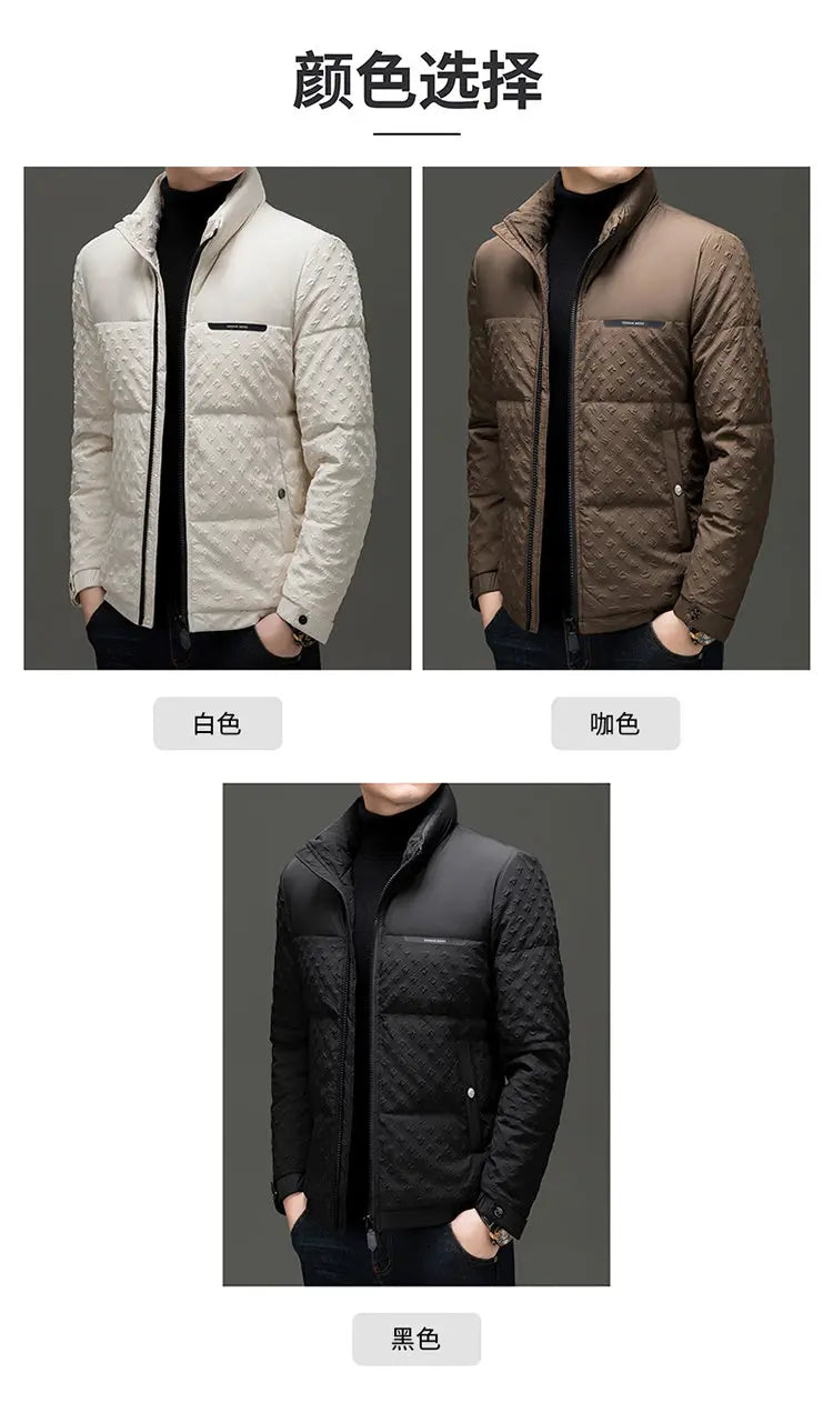 Winter New Men's Trendy Down Jacket Thickened Stand-up collar Duck Down Jacket short warm Coat