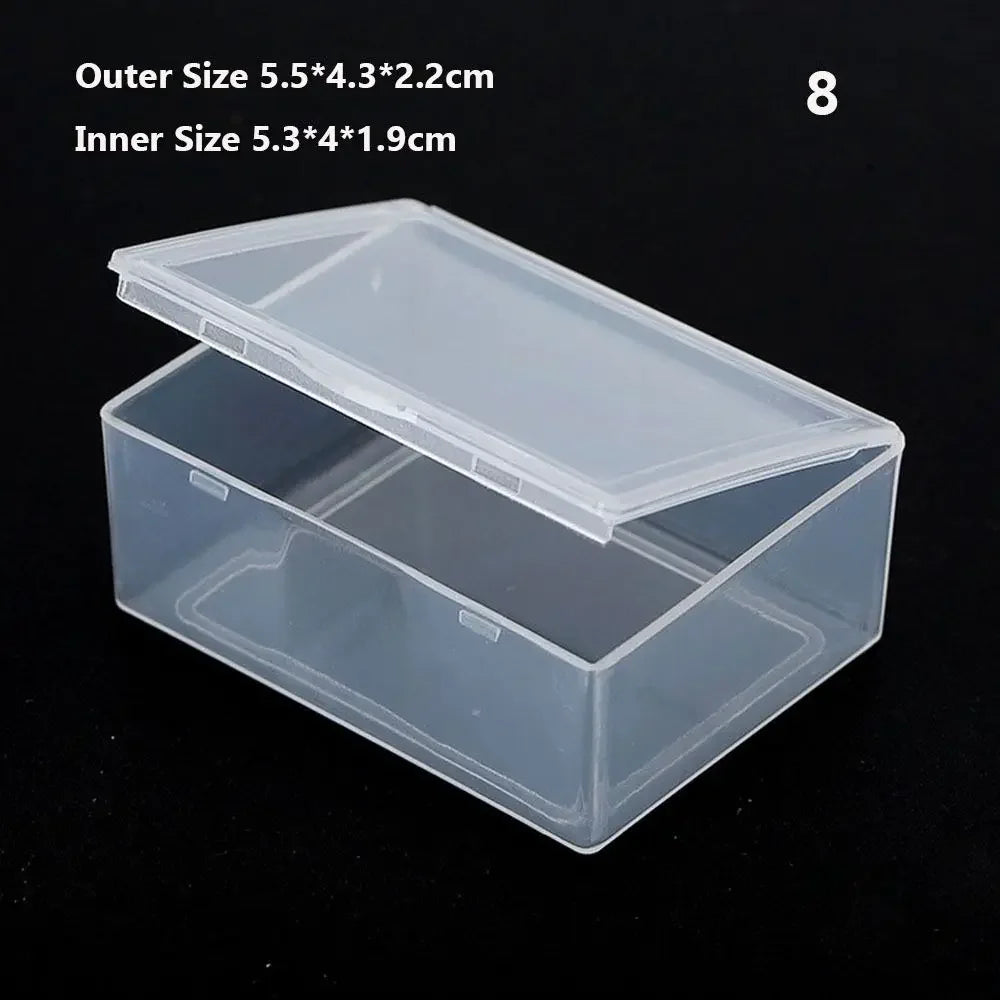 Mini Plastic Box Rectangular Translucent Packing Box Dustproof Durable Strong Jewelry Button Sundries Storage Case Container