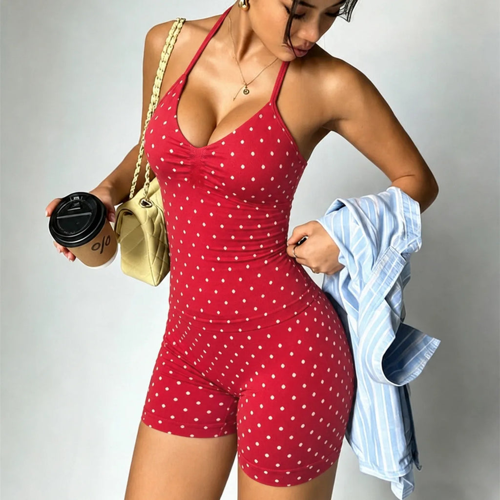 2 Piece Yoga Sets Leopard Dot Print Sporty Crop Top Bra High Waist Biker Shorts Set Yoga Outfit Workout Tracksuit For Women XP36