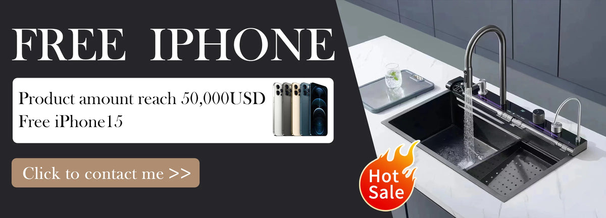 Light Emitting Diode Digital Nano Handmade Modern Single Slot Stainless Steel Waterfall Multifunctional Smart Kitchen Sink