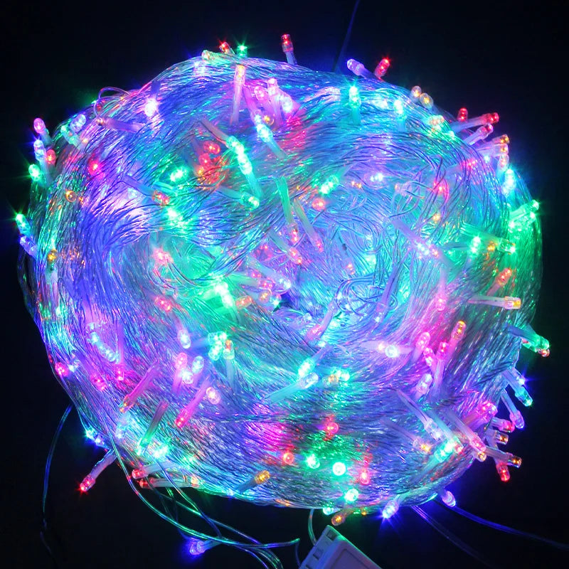 Outdoor LED String Lights Garland 2M 10M Waterproof Fairy Light Festoon Lamp Wedding Party Holiday Gardening Decoration Light