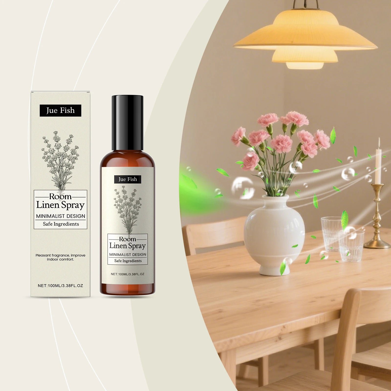 Indoor Lavender Fragrance Spray - Long-Lasting Freshness Improves Indoor Air Quality Household Deodorant And Air Freshener 100ml