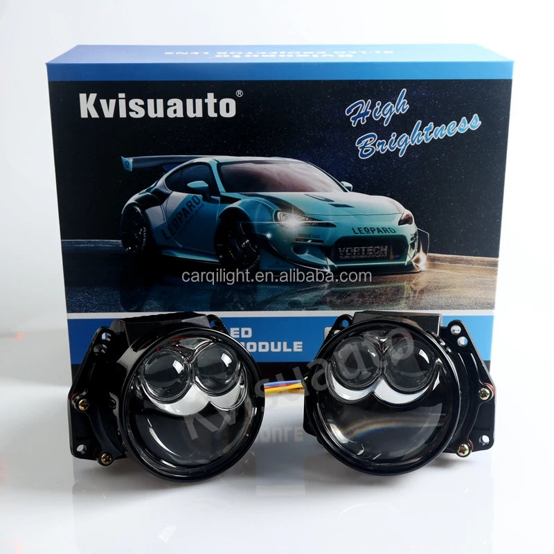CQL KVISUAUTO 3 inch R12 47w 55w double matrix bi led projector lamp lens