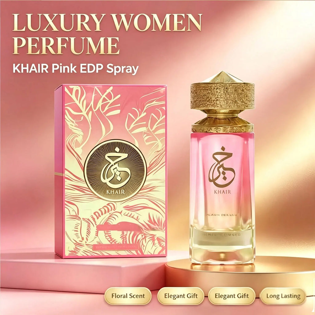 Khair - Peach Delulu By Paris Corner for Unisex 3.4 Oz EDP Spray Eau De Parfum Long Lasting Sweet Fragrance Women Perfume Pink Scent Gift for Ladies