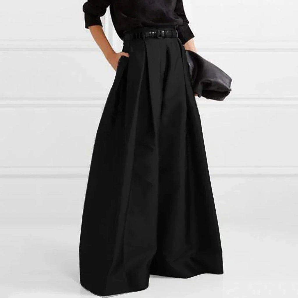 UOOZEE Women Fashion Solid Color High Waisted Wide Leg Pants 2025 New Spring Summer Loose Casual Simple Oversized Trousers