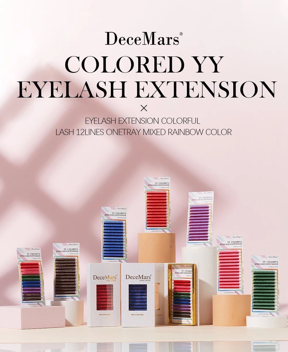 DeceMars Colored YY Eyelashes Extension 12 Lines