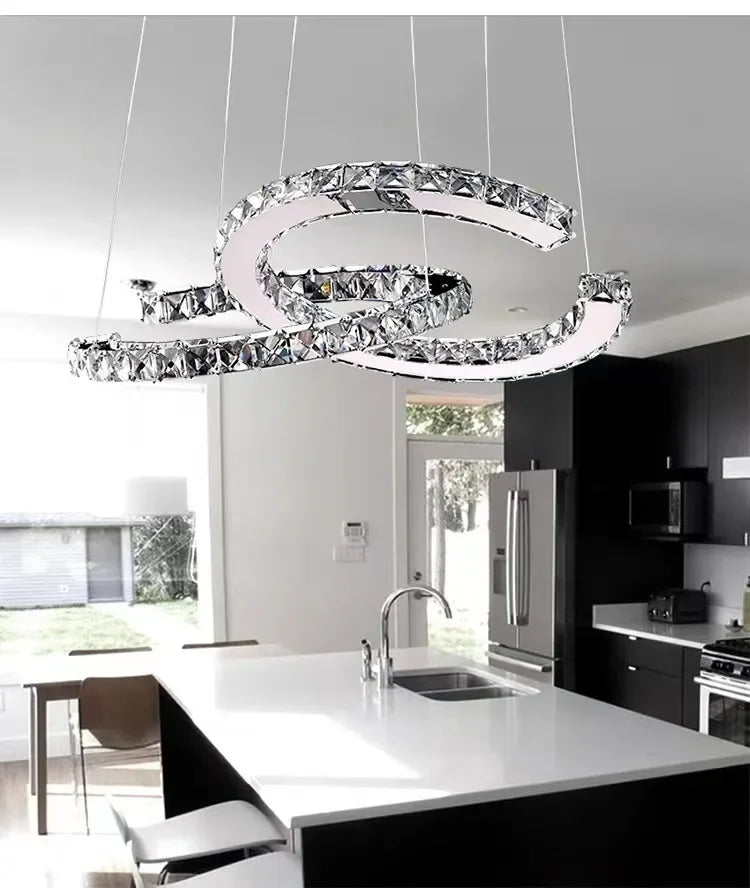 Modern 2024 New Special-shaped Crystal Chandelier Modern Simple Decoration Living Room Dining Room Home Decoration